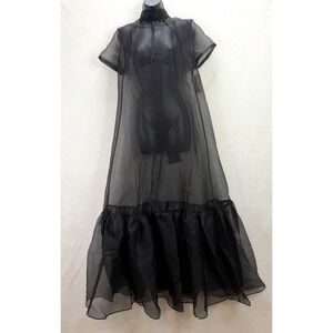 Caara Women's Black Sheer Maxi Dress NWT Size Large Shell Only, No Liner